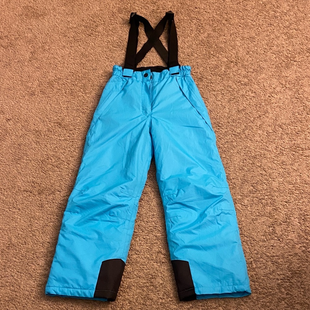 Crane Kids Blue Snow Pants with Adjustable and Detachable Straps, Size 10